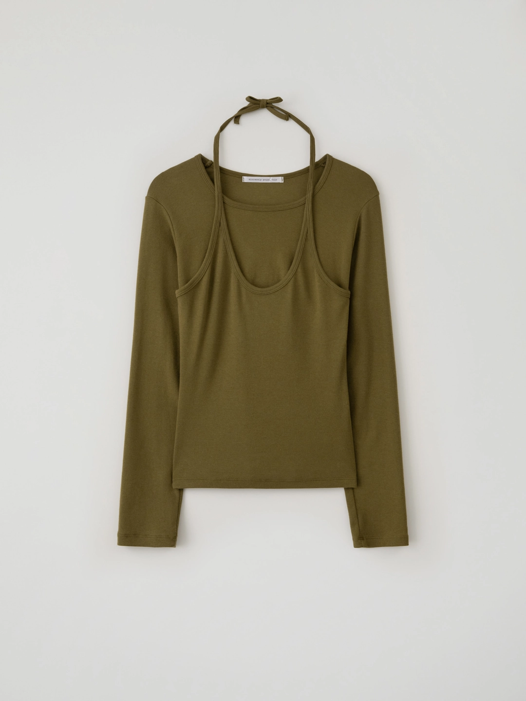 톨로 Halterneck Layered Tee(Olive) 상품 이미지 1