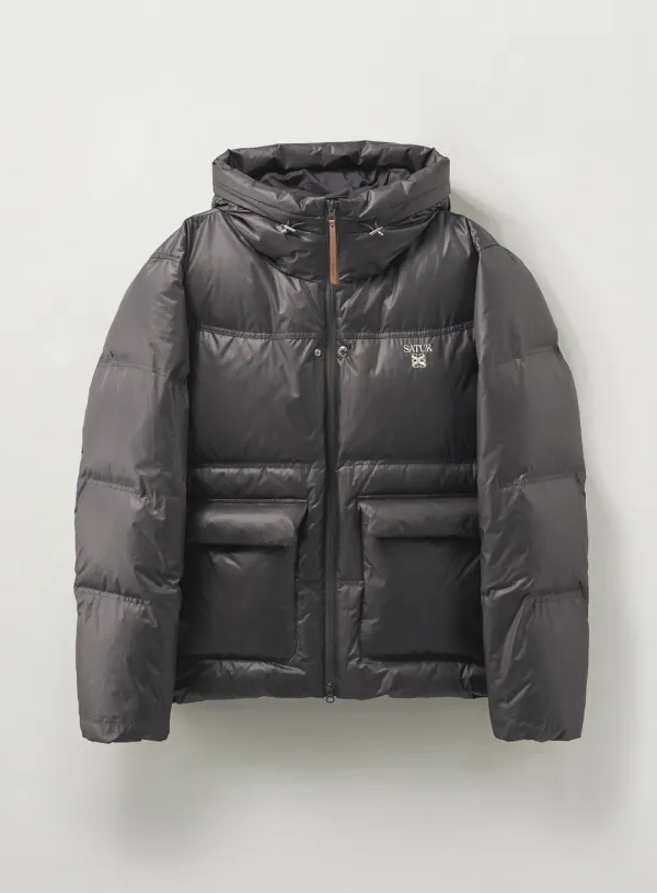 Hooded Puffer Duck Down Padding - Charcoal