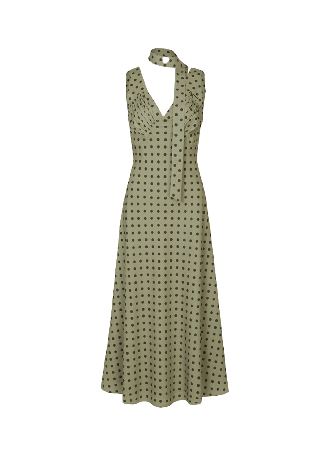 루루서울 French Dot Dress (Scarf Set / Olive) 상품 이미지 3