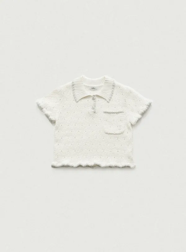 Fluff Scallop Knit Top