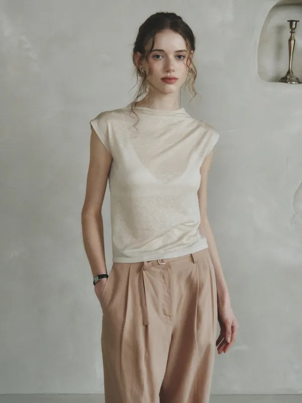 MARGARET half turtleneck T-shirt_beige (6/2 예약배송)