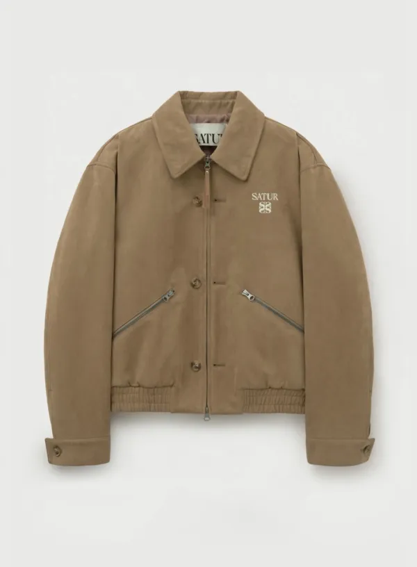 [RIIZE\'s Pick] Teo Faux Suede Short Jacket - Beige