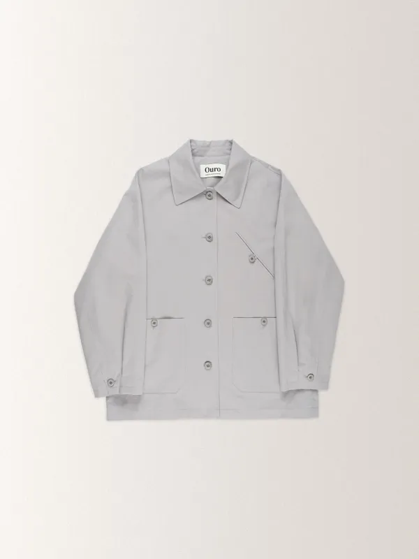 COTTON SAPARI TRENCH JACKET [ PALE BLUE ]
