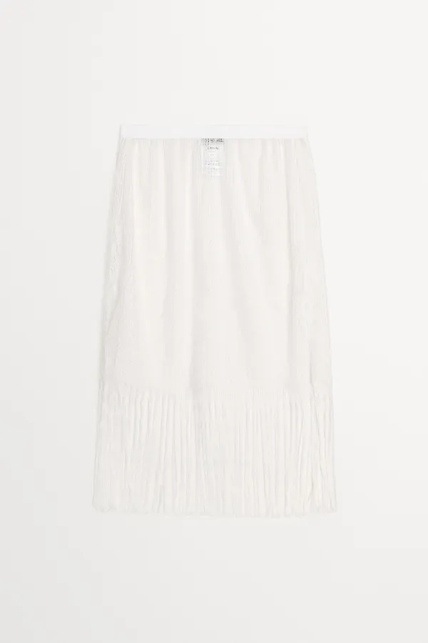 Deva Fringe Skirt white