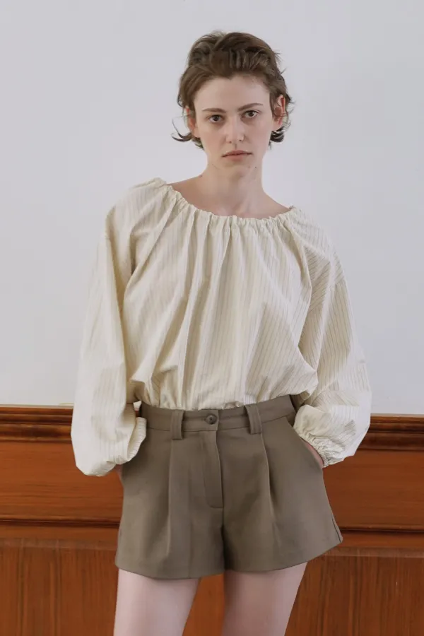 Herringbone shorts_beige