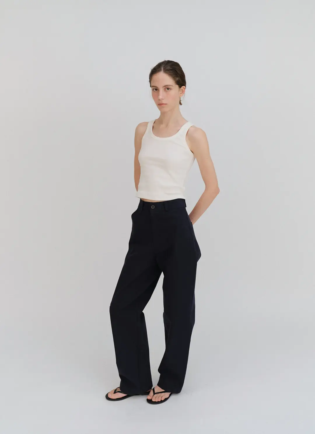 베이오드 Oxford cotton pants_navy 상품 이미지 1