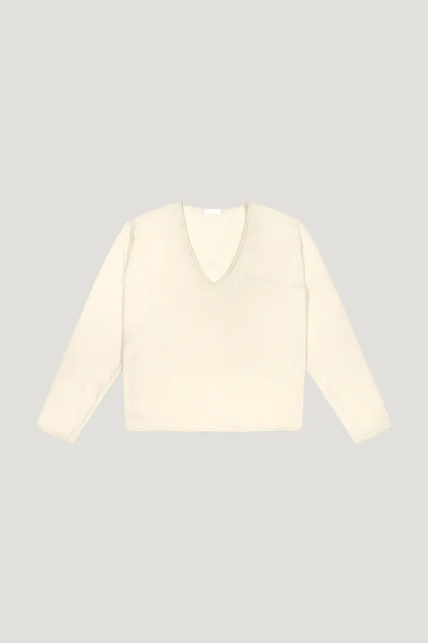 Deep V Wool Knit (ivory)