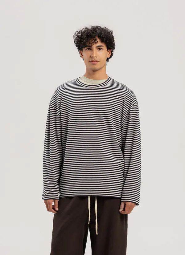 Small pocket long sleeve (Unisex)_str_Navy Multi