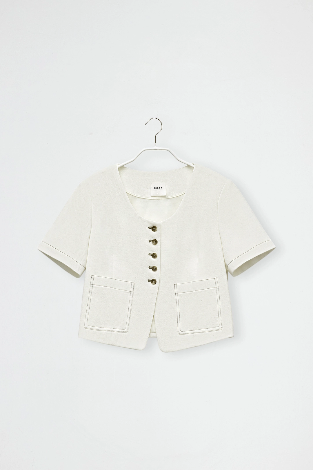 엔오르 SCOOP NECK CROPPED JACKET - IVORY 상품 이미지 1