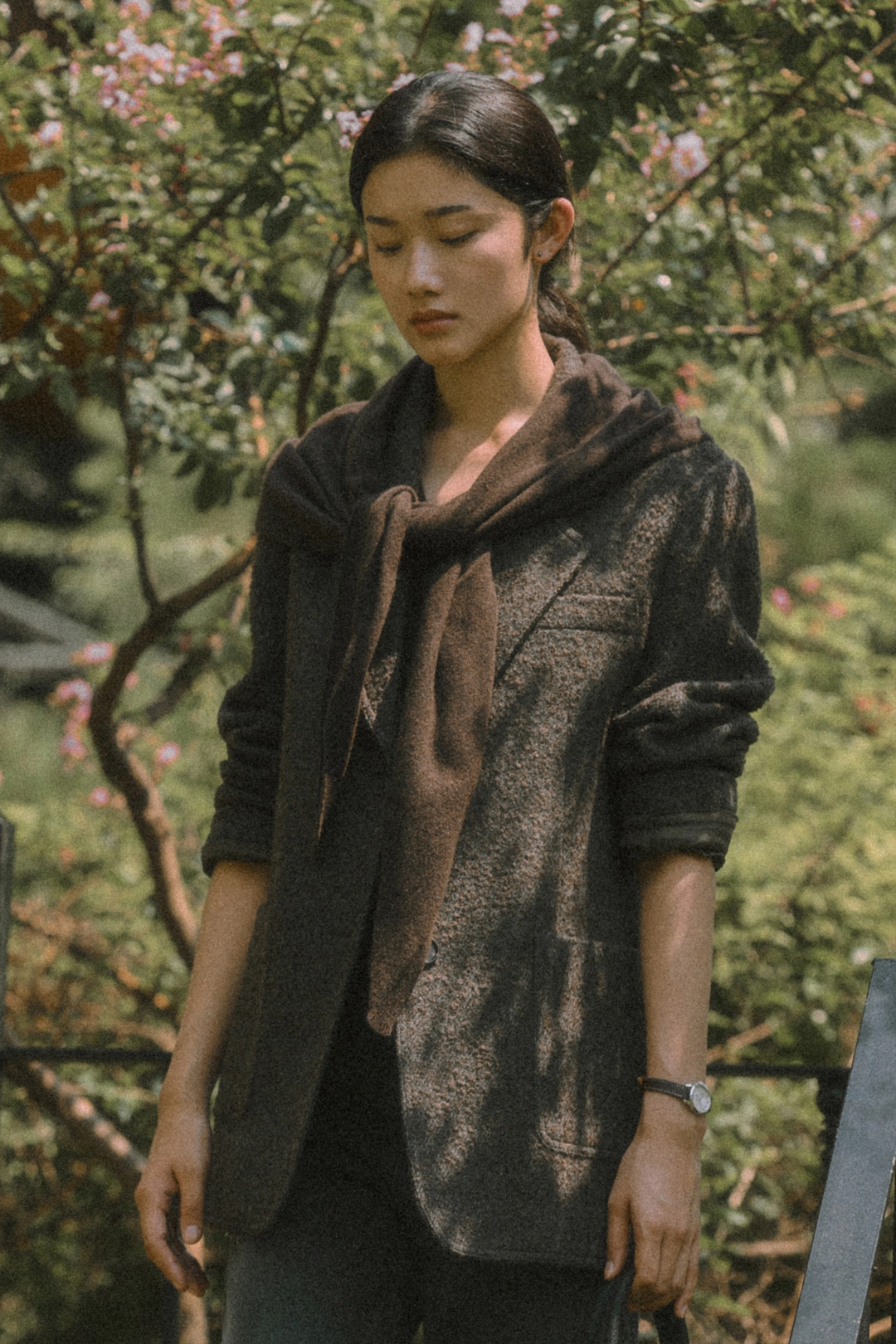 세이지먼트 VELOUR CASHMERE SHAWL MUFFLER_BROWN 상품 이미지 2