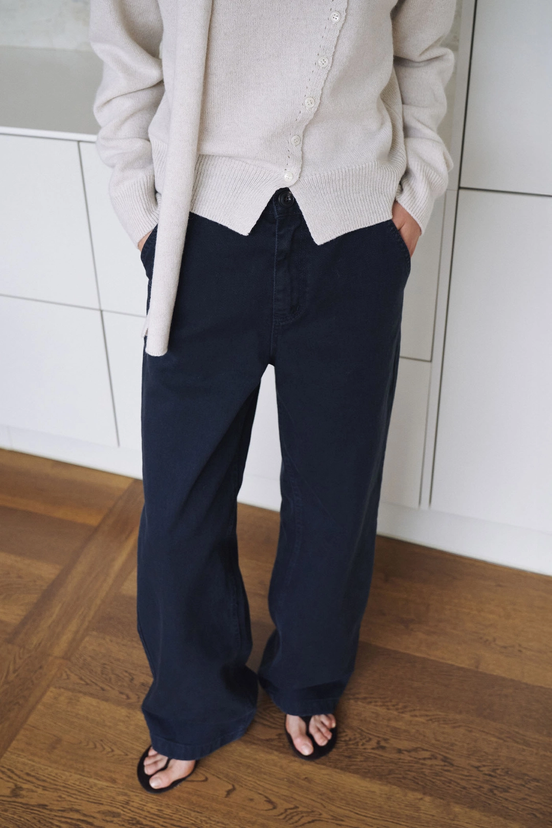 라메레이 [기장선택]Color Dying Pants[LMBFAUDN031]-Navy 상품 이미지 1