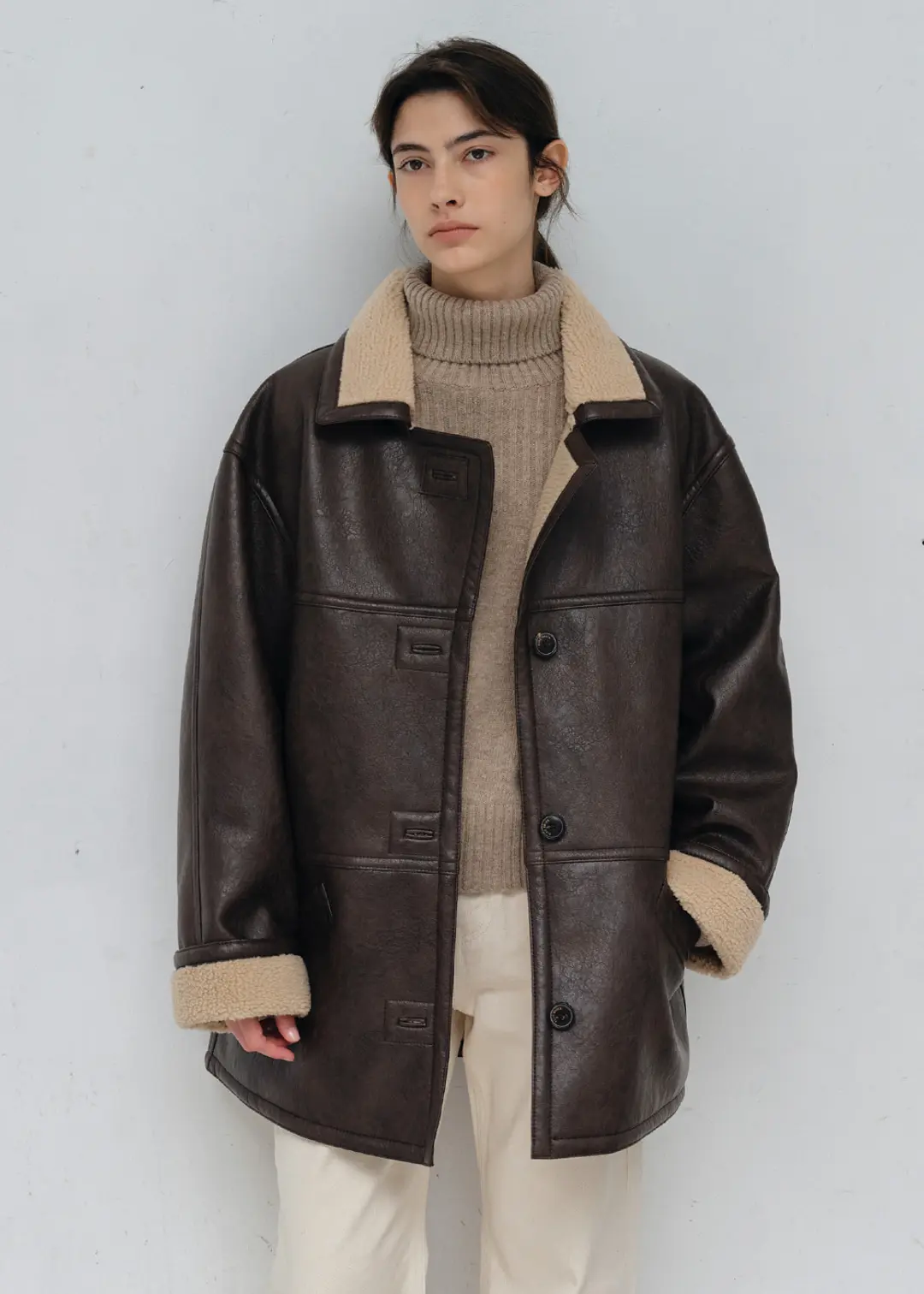 블루브릭 [2차 9/23 예약발송] Vintage shearling coat (brown) 상품 이미지 2