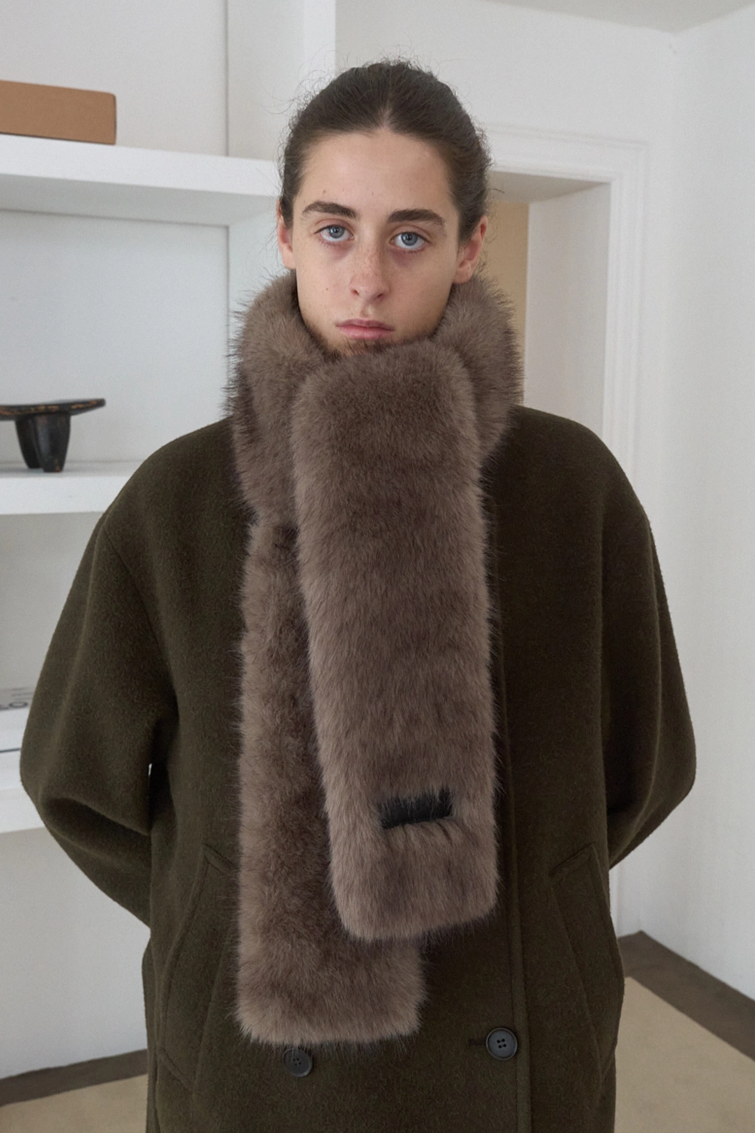 엔오르 LONG FUR MUFFLER - BROWN 상품 이미지 2