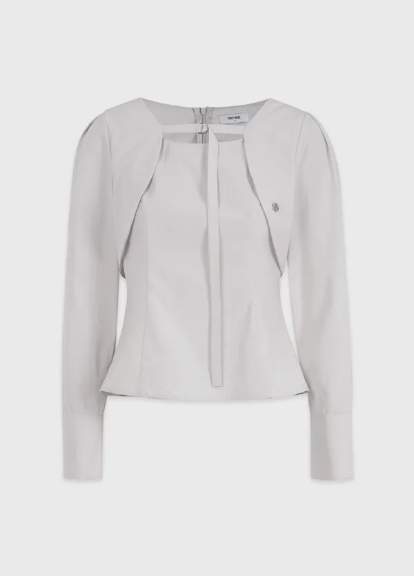  [44-120]  Zarai Bolero Layered Blouse  제라이 볼레로 레이어드 블라우스 (봄-가을-하객룩-격식룩-오피스룩-출근룩-데일리룩-유니크-페미닌-클래식-볼레로-블라우스-자체제작) 