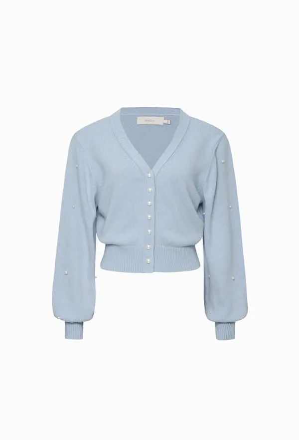 Cathy Wool Cardigan (Sky Blue)