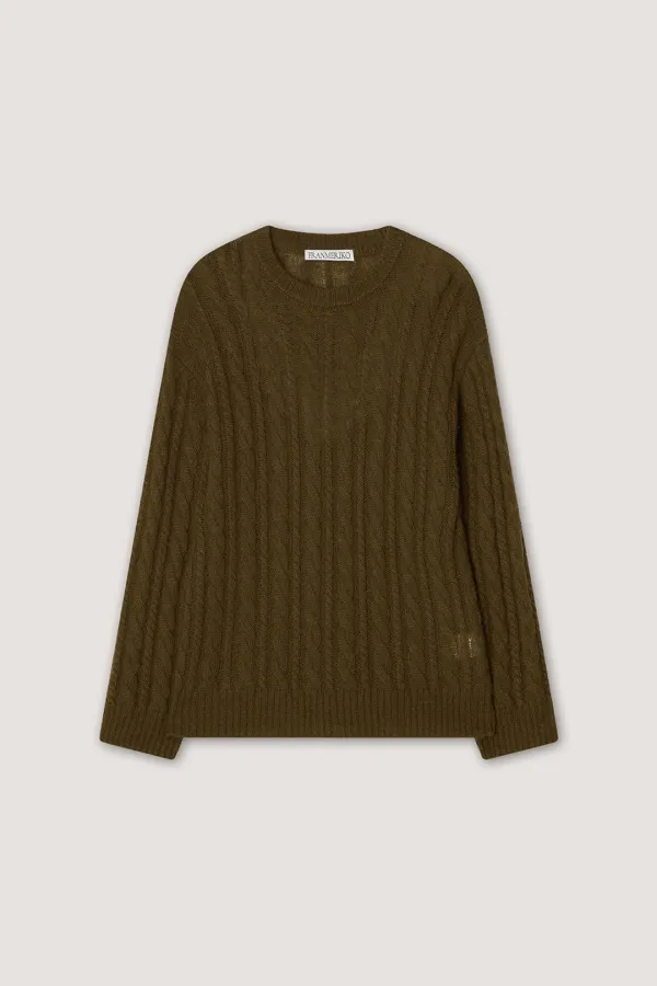 [2nd] Bake Cable Knit - Olive