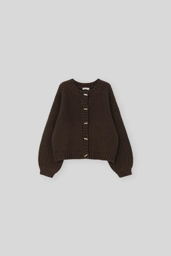 Woolly duffle cardigan (brown)