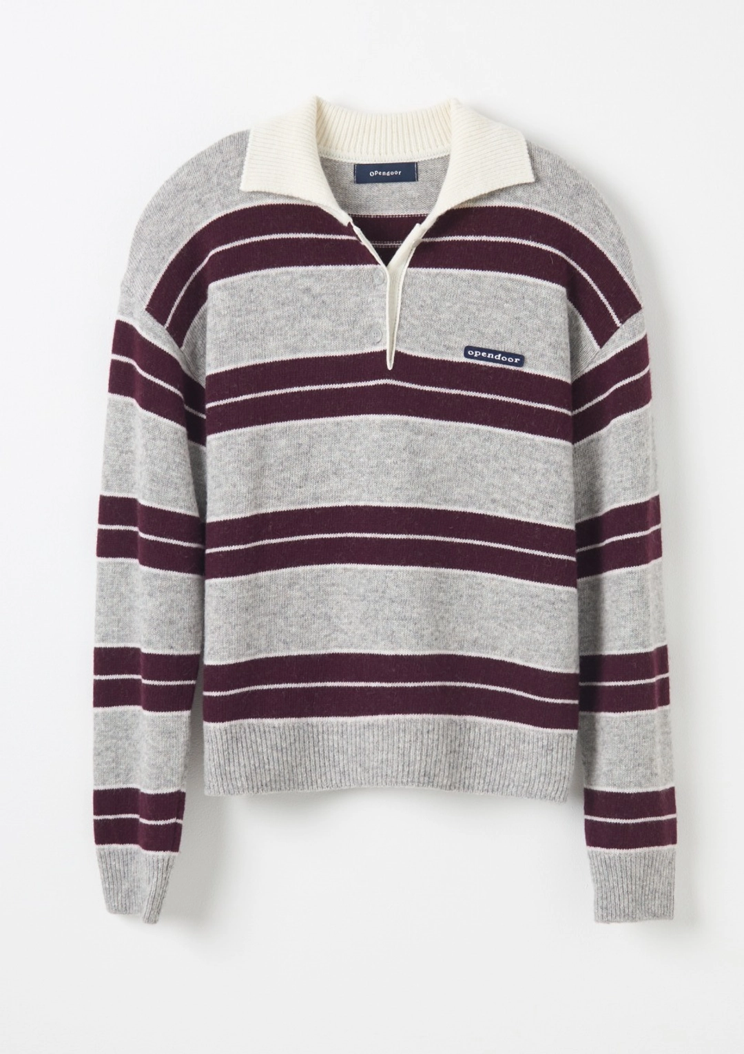 오픈도어 color stripes KNIT GRAY 상품 이미지 3
