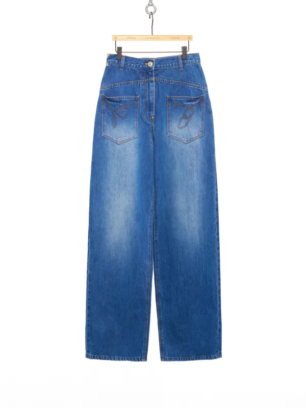 PF25 BLUE TROUSER RE-PUZZLED JEANS