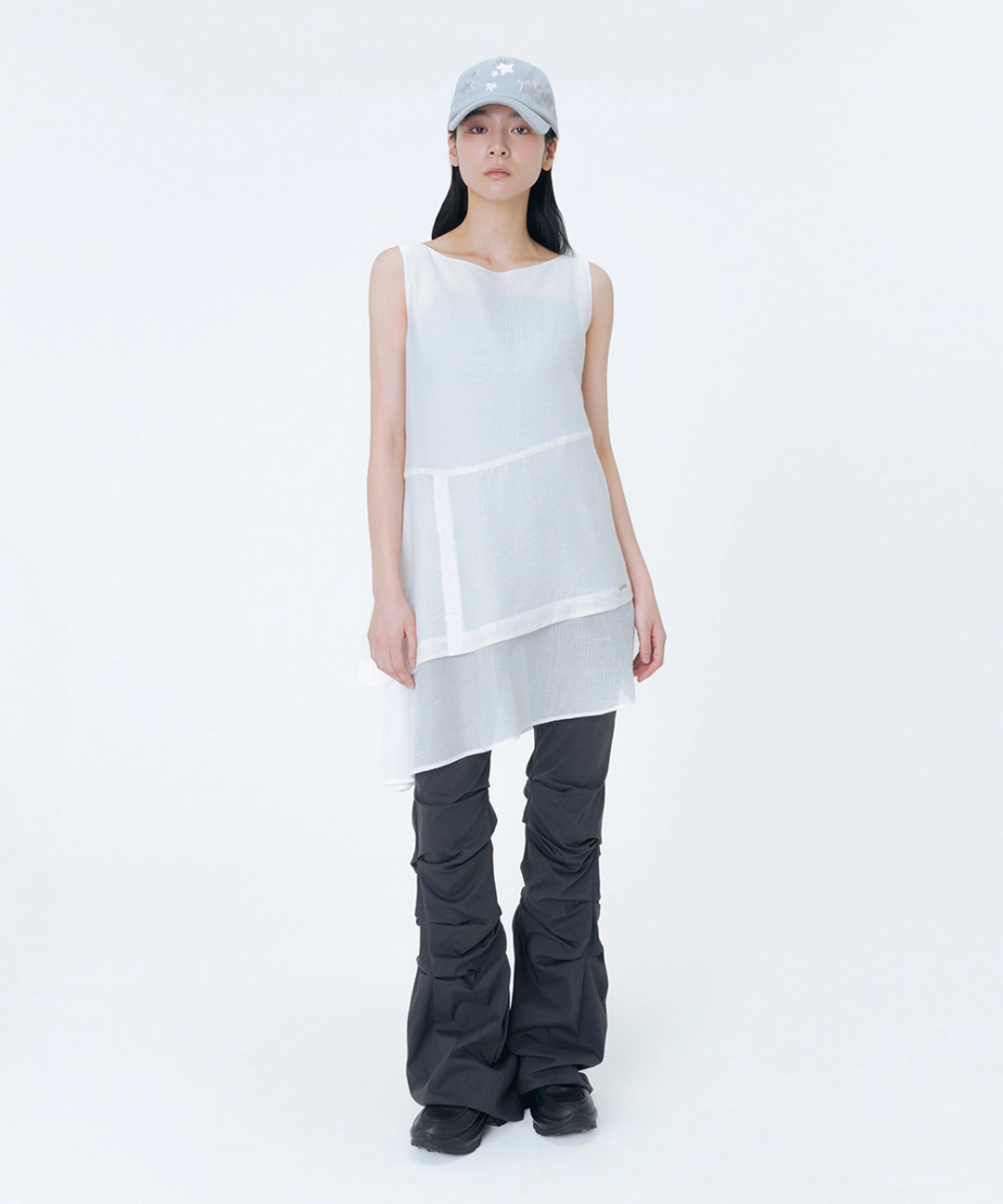 미세키서울 Sheer multi layered onepiece WHITE 상품 이미지 2