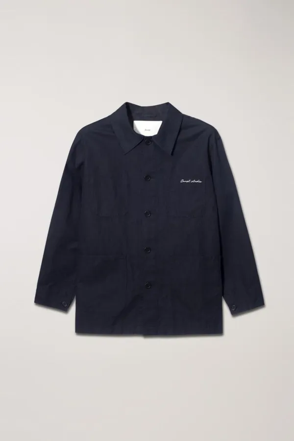 UNISEX LINEN HALF JACKET NAVY