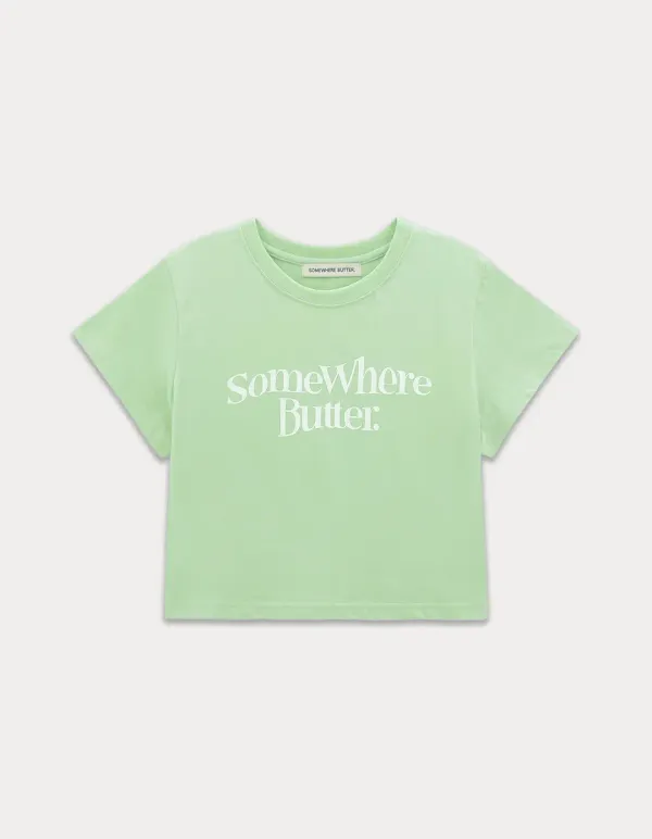 2nd / Wave Logo Crop Top - Mint
