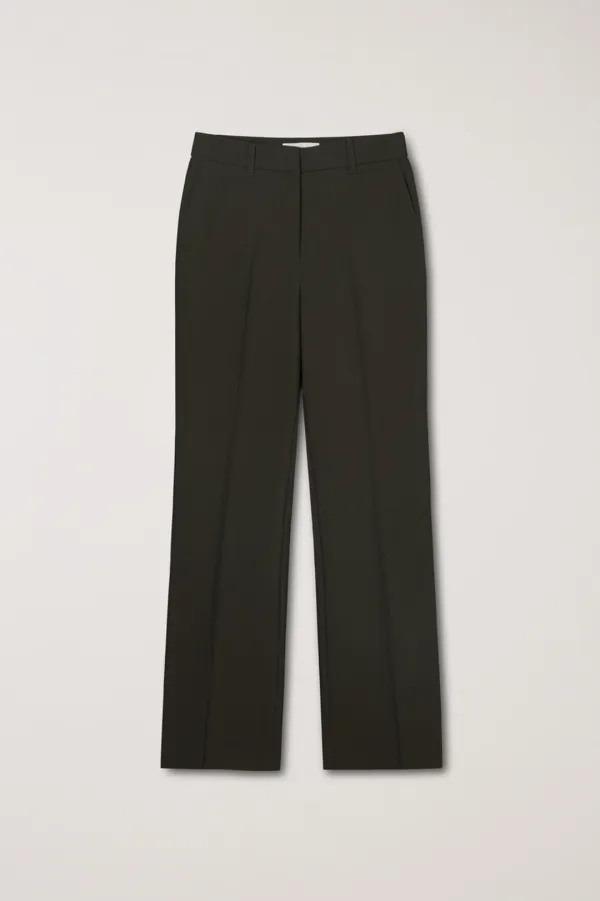 SEMI BOOT-CUT SLACKS DARK BROWN_UDPA5C203W3