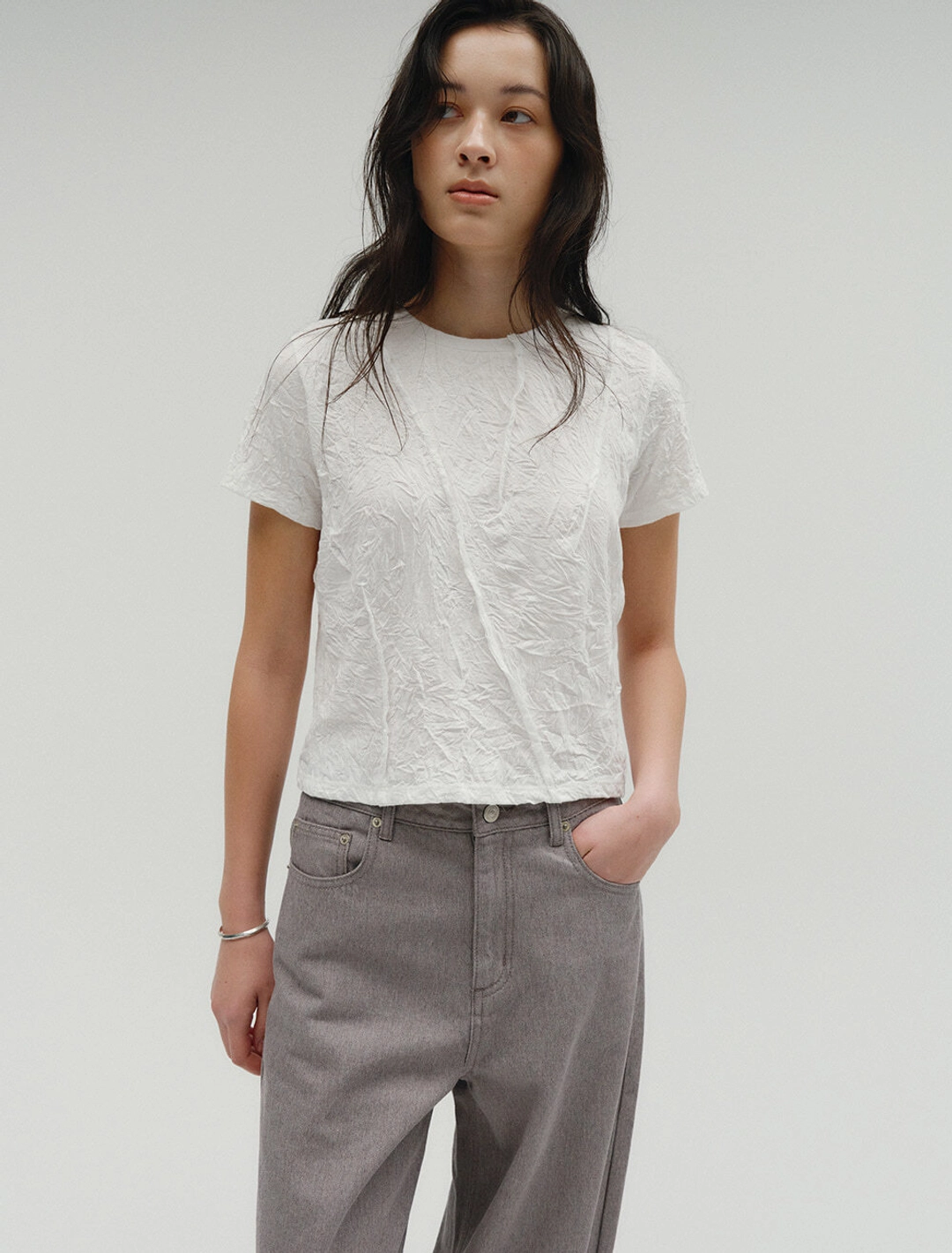 솔티페블 CRUMPLE T-SHIRT [WHITE] 상품 이미지 2
