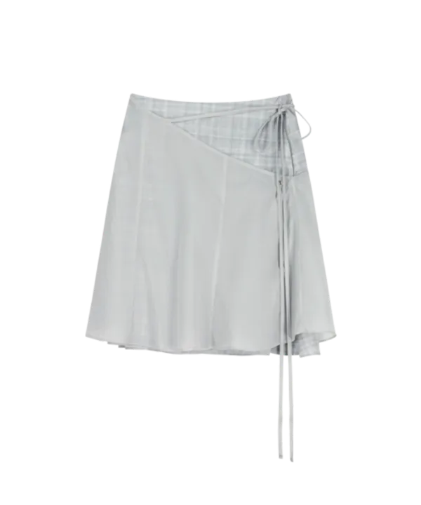 Layered Strap Flare Skirt / Grey