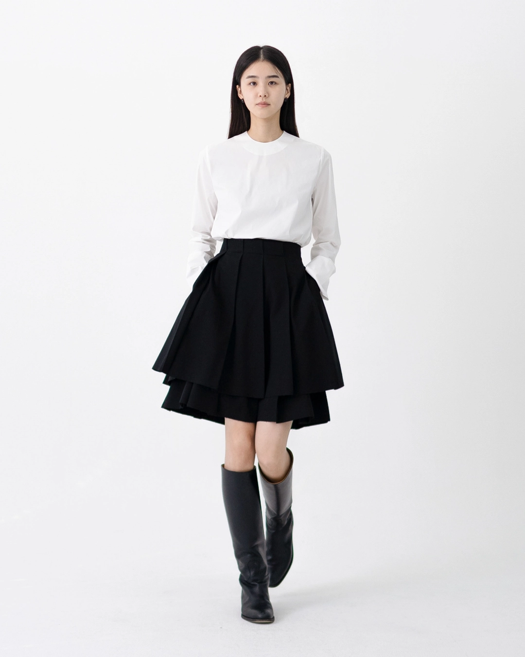 유노이아 pleats layer short skirt 상품 이미지 2