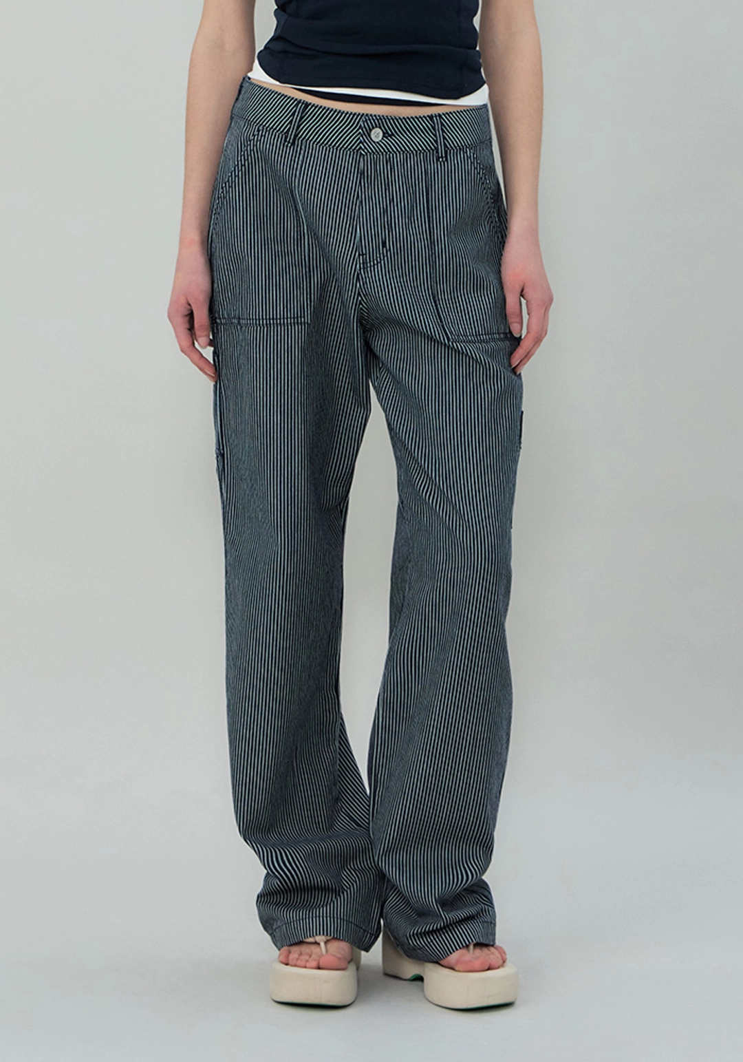그로브 CORA STRIPE WORK PANTS [3COLORS] 상품 이미지 2