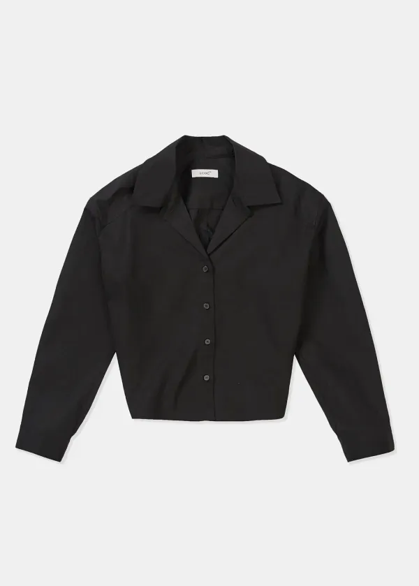 TWISTED-DETAIL SHIRT (BLACK)