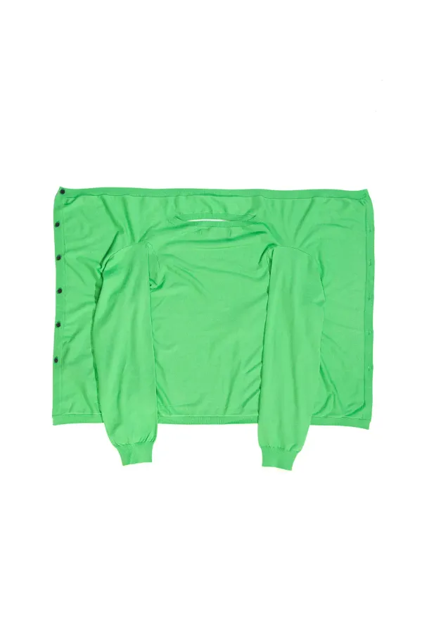 PS25 GREEN SQUARE KNIT TOP