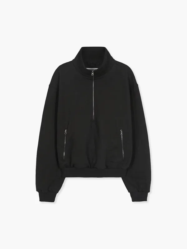 HALF ZIP-UP SWEATSHIRT_black