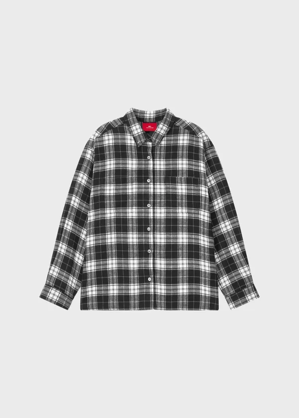 [2nd] Plaid Shirt Jacket Black