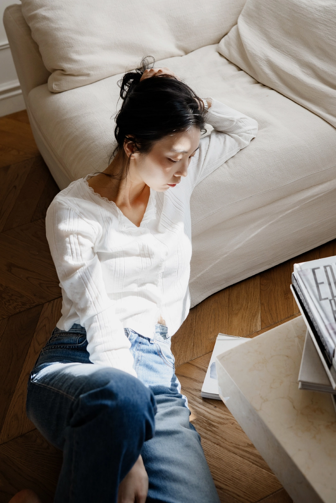 스앨더 27199_Ribbed lace-trim cardigan TD 상품 이미지 2