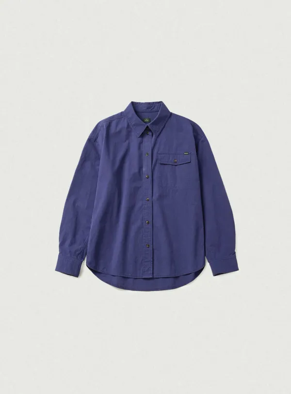 Loven Washed Cotton Shirt Jacket_Vintage Blue