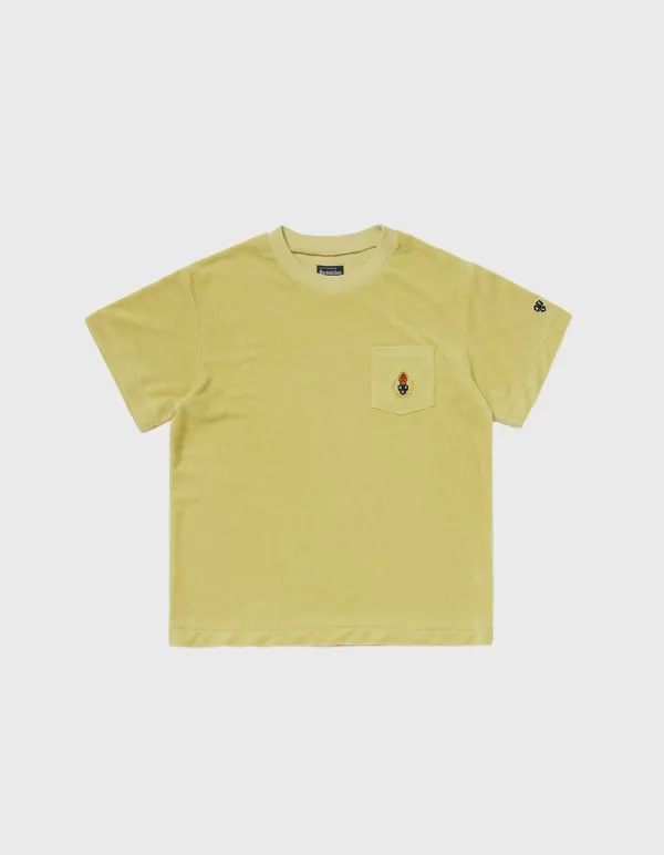 CHILDREN TOWEL POCKET HALF-SLEEVE / Yellow