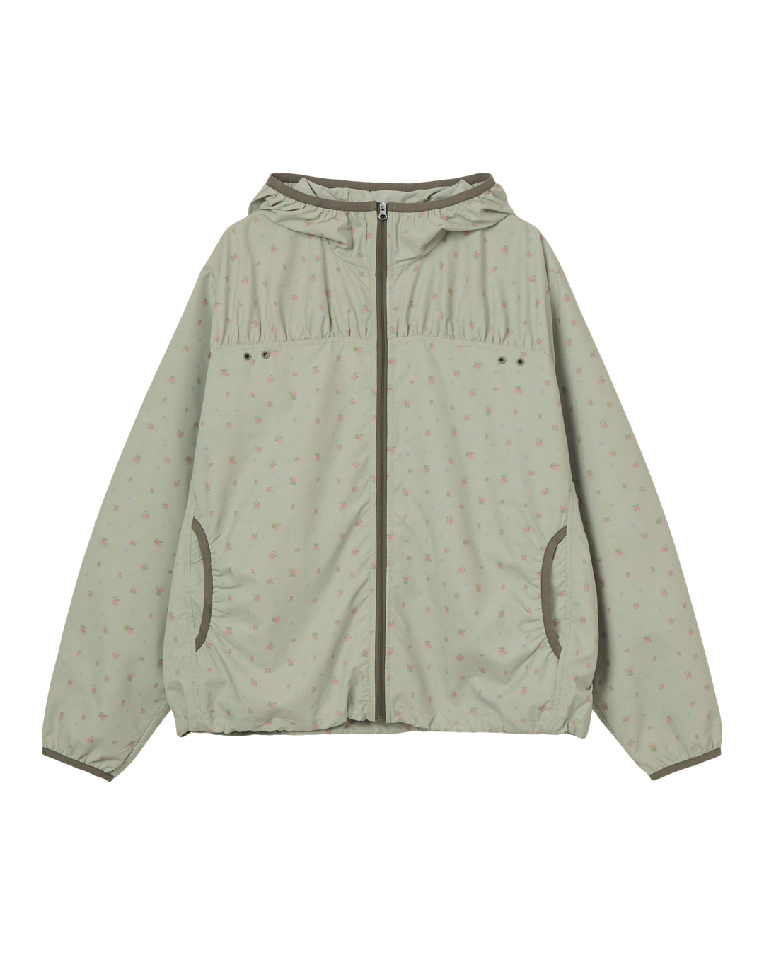 에이이에이이 FLOWER WINDBREAKER JACKET [KHAKI] 상품 이미지 1