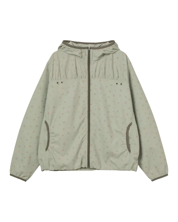 FLOWER WINDBREAKER JACKET [KHAKI]