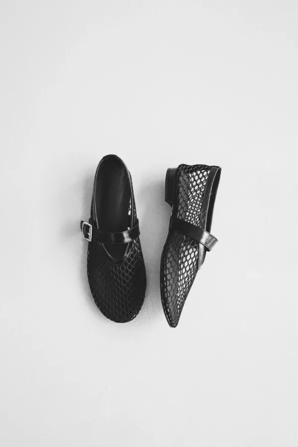 31355_Sheer Mesh Ballerina Flats