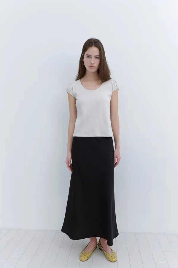 Jean Cap-sleeve Top in Oatmeal