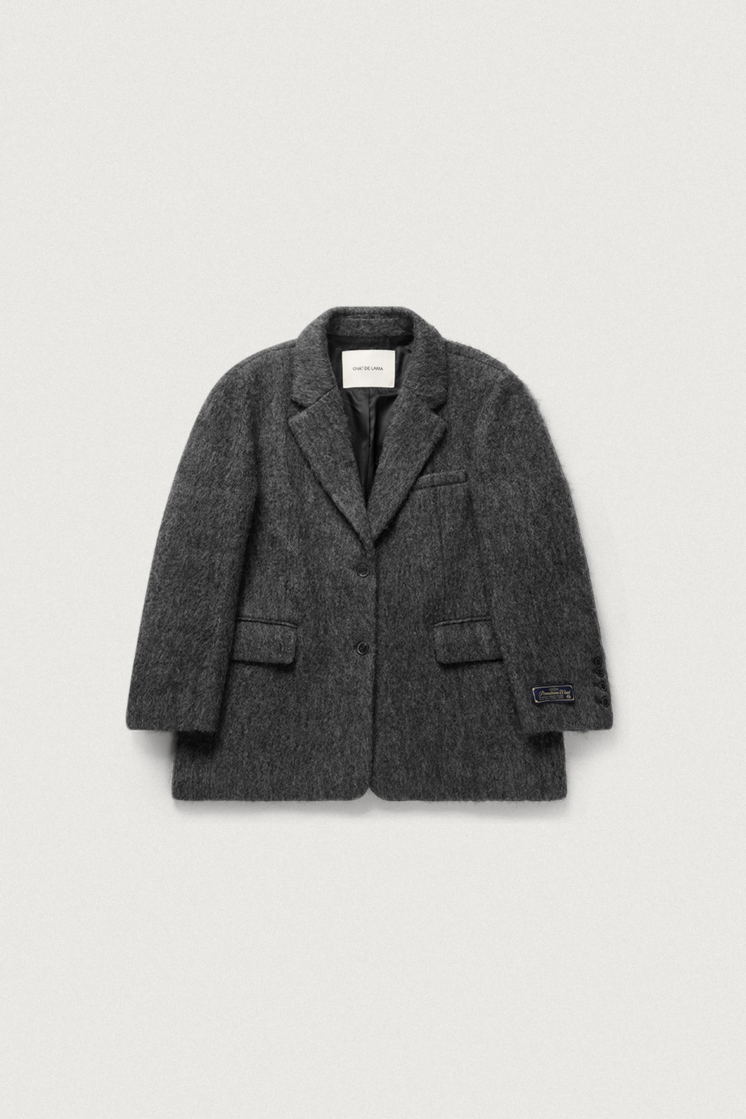 샤드라마 HAIRY WOOL RELAXED FIT JACKET [MELANGE CHARCOAL] 상품 이미지 3