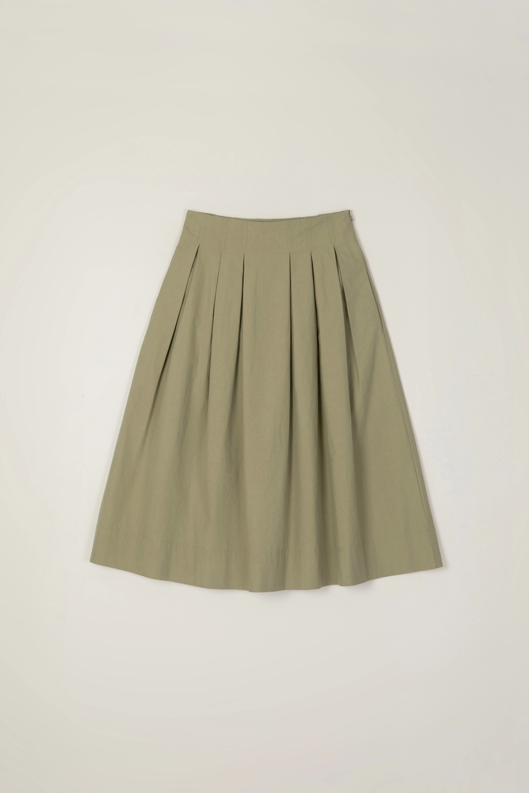 세이지먼트 PICOT PINTUCK FLARE SKIRT_BEIGE 상품 이미지 3