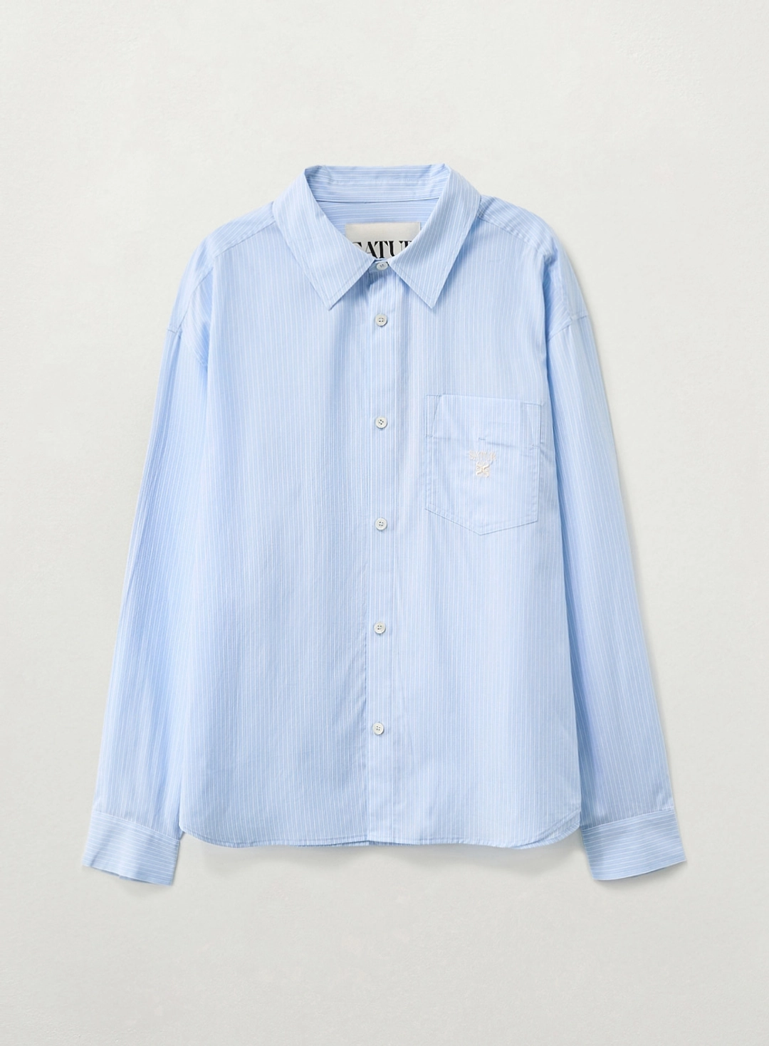 세터 Lettering Stripe Shirt - Blue 상품 이미지 1