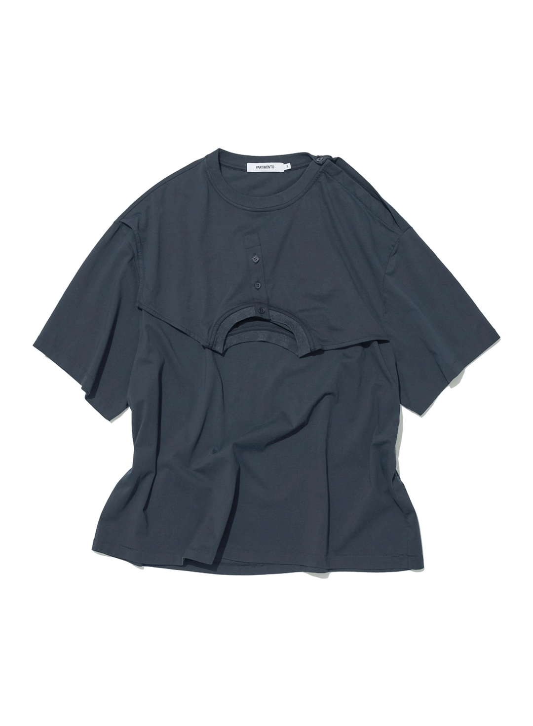 파르티멘토 [WOMEN] DECONSTRUCTED SHORT SLEEVE TEE_BLUE GREY 상품 이미지 1