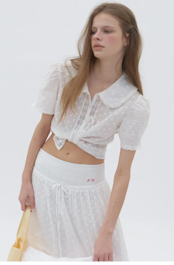 Mix Lace Blouse White (6th)