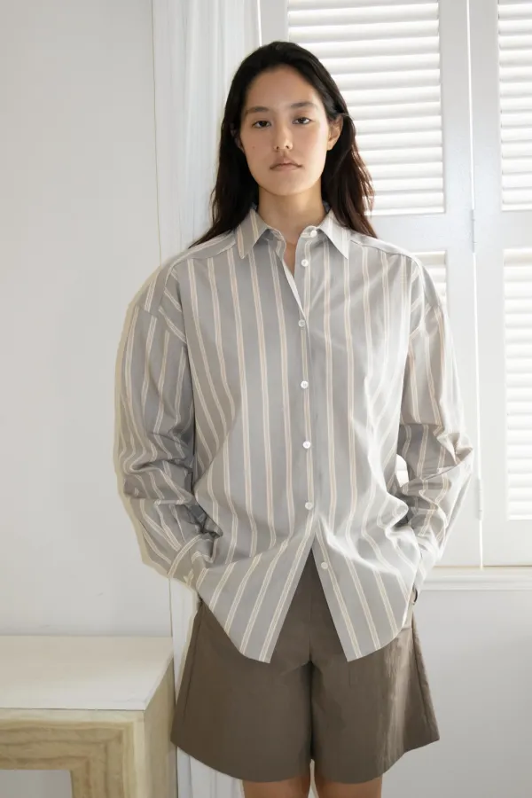 Lounge Stripe Shirt (Grey)