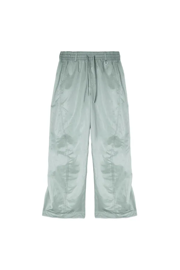 GLOSSY BANDING TRACK PANTS IN MINT