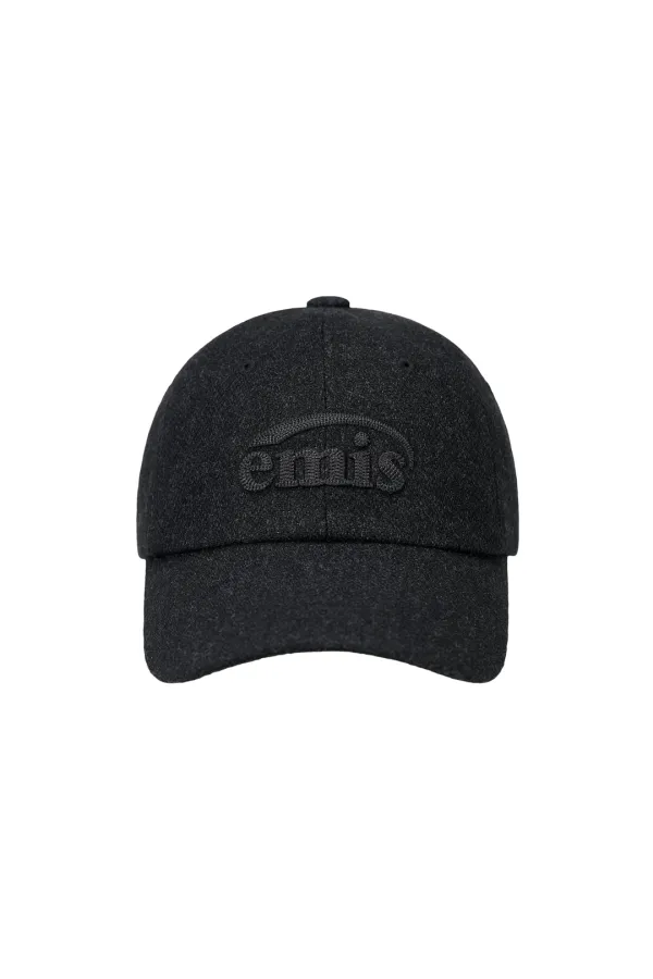 CHAIN LOGO WOOL CAP-BLACK